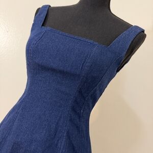 Elegant Blue Denim Dress